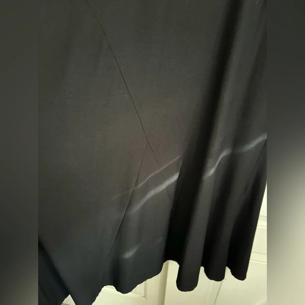 EILEEN FISHER Vintage A-Line Black Dress with Diamond Pattern Seams, Sz L - Picture 3 of 9